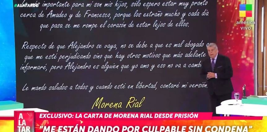 Qué dice la desgarradora carta que escribió Morena Rial