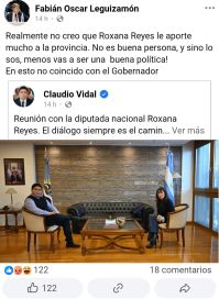 Leguizamón estalló por el encuentro con Reyes: “No coincido con el Gobernador”