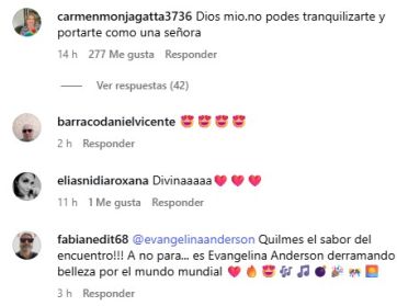 L-gante reaccionó a las fotos on fire de Evangelina Anderson