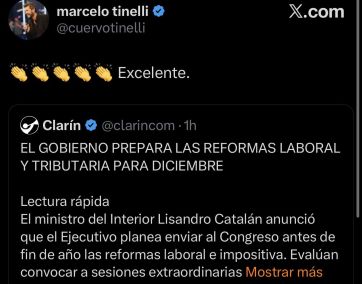 Tinelli apoyó la reforma laboral impulsada por el Gobierno y lo fulminaron en redes