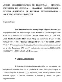 González Nora y Acevedo recurrieron a la Corte Suprema por la disputa en el TSJ