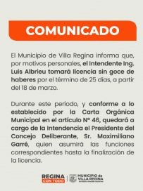 Villa Regina: luego de las amenazas a un ser querido, el intendente pidió licencia