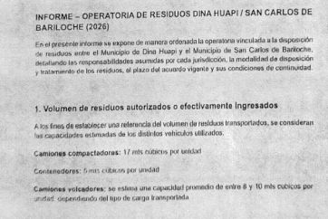 Bariloche admite que Dina Huapi usa el vertedero local sin contratos ni pagos