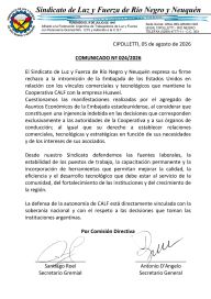 Quintriqueo criticó la inacción de Cancillería ante las presiones yankees sobre CALF