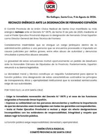 Españón fue designado en un cargo de Gobierno y la UCR cuestionó la decisión
