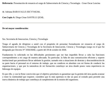 Renunció un funcionario de Milei a un mes de asumir: dice que no lo dejaron trabajar