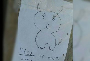 Dos nenes dibujaron a su perro perdido porque no tenían foto