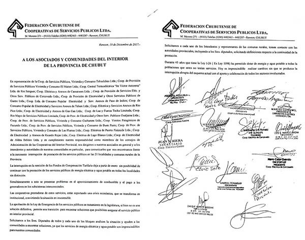 Cooperativas advierten por “inminentes” cortes de servicio de luz y agua