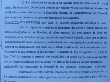 Ajo y agua para los que no realicen el censo de personal
