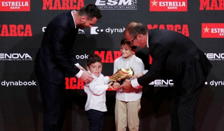 Mateo Messi se robó la atención de todos en la gala de la Bota de Oro