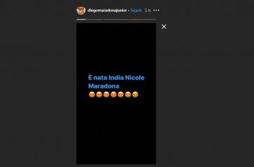 Nació la cuarta nieta de Diego Maradona