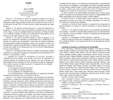 Es ley la emergencia económica 