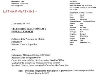 Más problemas para Arcioni: acreedores internacionales intiman a la provincia a pagar una deuda