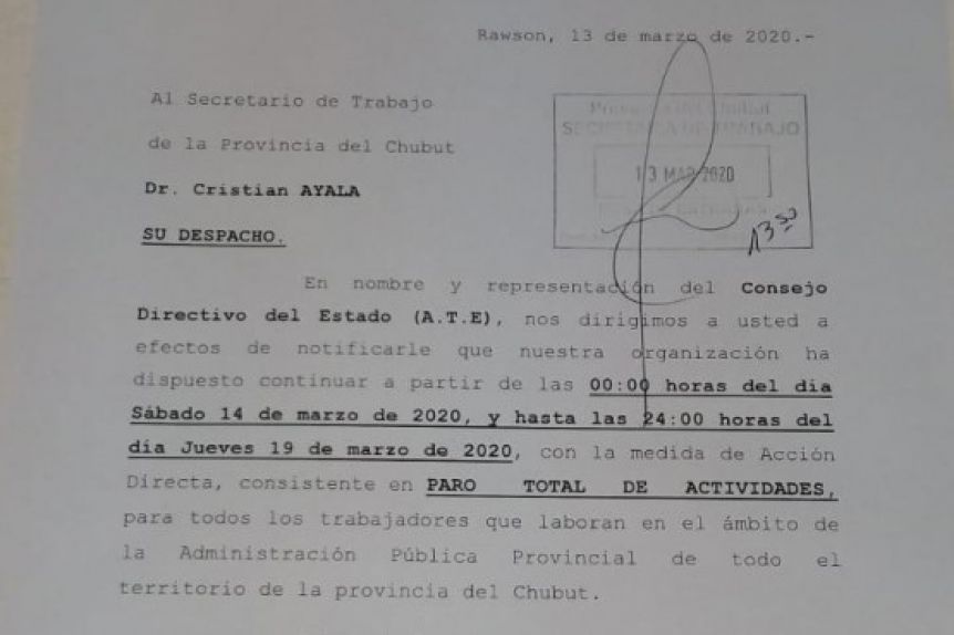 ATE para hasta el viernes de la próxima semana