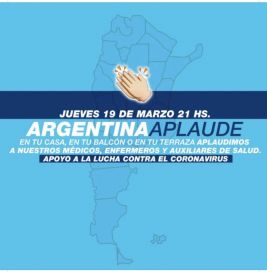 Convocan a apoyar con aplausos a los médicos argentinos