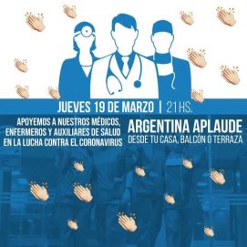 Convocan a apoyar con aplausos a los médicos argentinos