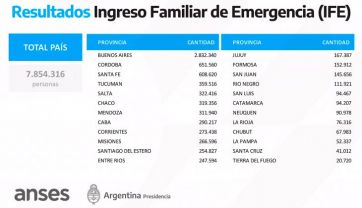 IFE: cuántos beneficiarios de las provincias patagónicas lo recibirán