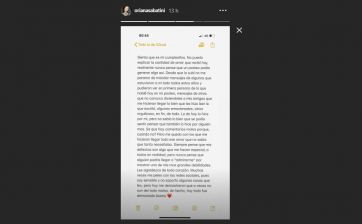 Tras su conmovedor posteo, Oriana Sabatini agradeció los mensajes