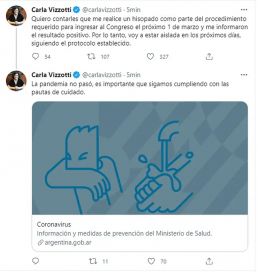 Carla Vizzotti anunció que tiene coronavirus