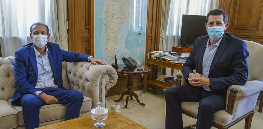 Gutiérrez, con Wado de Pedro en la primera reunión oficial como presidente de la Ofhepi