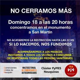 Comerciantes neuquinos en pie de guerra por el límite de horario nocturno