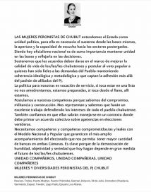 Las mujeres piden pista también en el peronismo chubutense