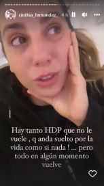 Cinthia Fernández se mostró llorando en sus redes y preocupó a sus seguidores