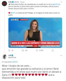El conmovedor gesto de Lali Espósito con una nena de 9 años que vende dibujos para ir a su show