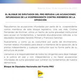 Cristina acusó y el PRO salió en defensa de sus diputados