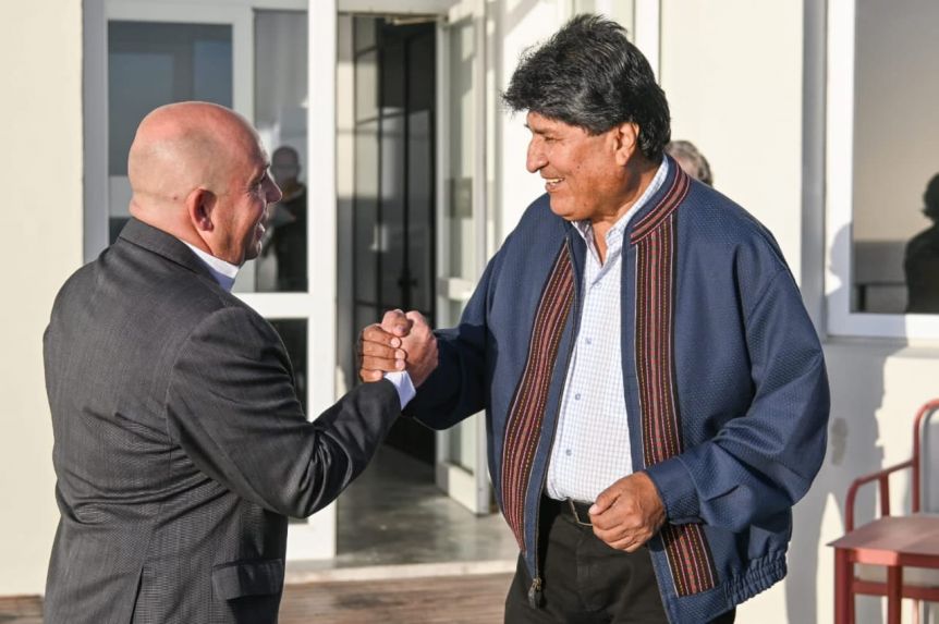 Puerto Madryn: Sastre se reunió con Evo Morales y lo calificó como un