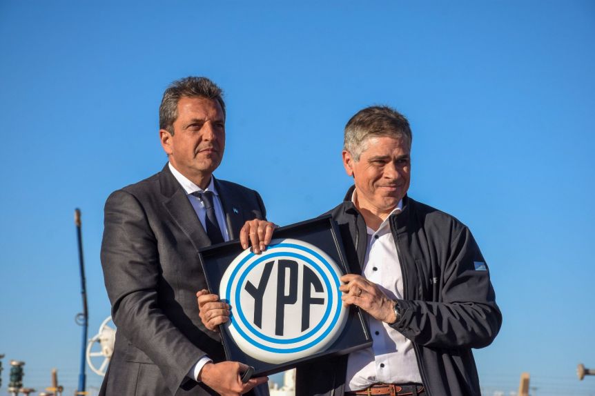 Con un amplio arco político patagónico, Massa y Pablo González inauguraron el Oleoducto Vaca Muerta Norte