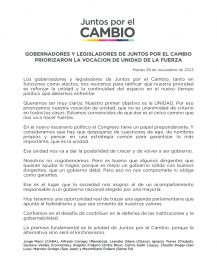 Unidad si, unanimidad no: JxC sentó posición ante el inminente inicio de la era Milei