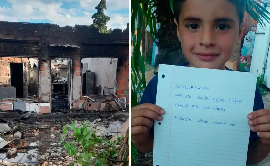 Un pequeño niño perdió todo en un incendio y realizó un conmovedor pedido a Papá Noel