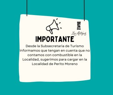 Insólito: un pueblo de Santa Cruz se quedó sin nafta y le avisa a los turistas vía redes sociales