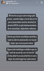 Jimena Barón reveló cómo hace para tener una piel radiante bebiendo alcohol en vacaciones