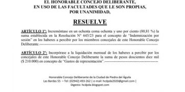Si hay crisis que no se note: los concejales de Piedra del Aguila se aumentaron los sueldos un 80%